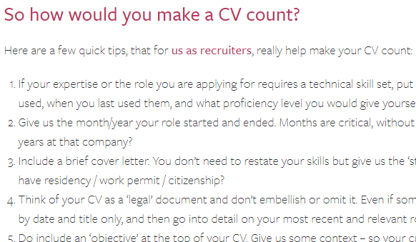 Make your CV count